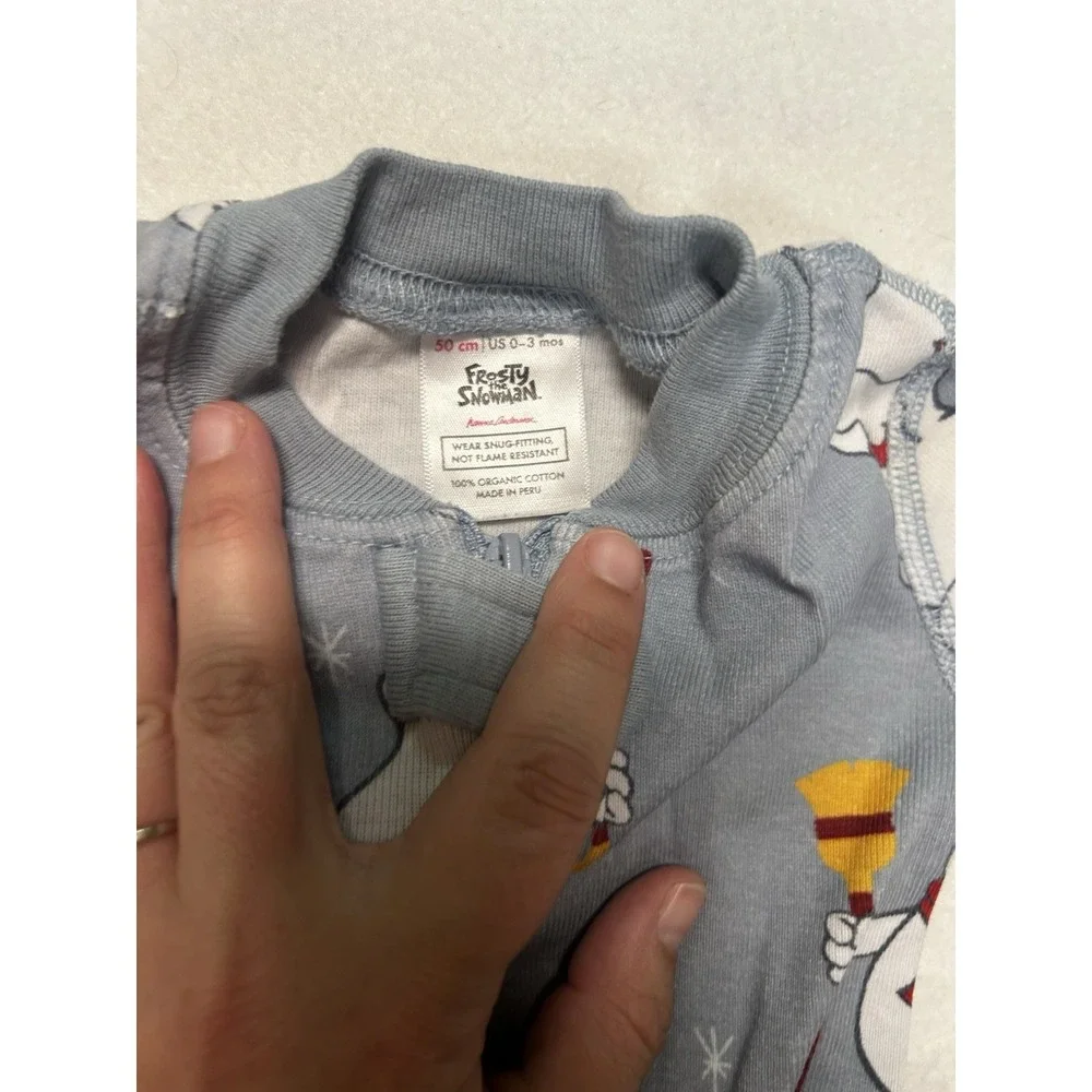 Hanna Andersson 0-3 Frosty the Snowman Organic Zip Sleeper Pajama 50 cm‎